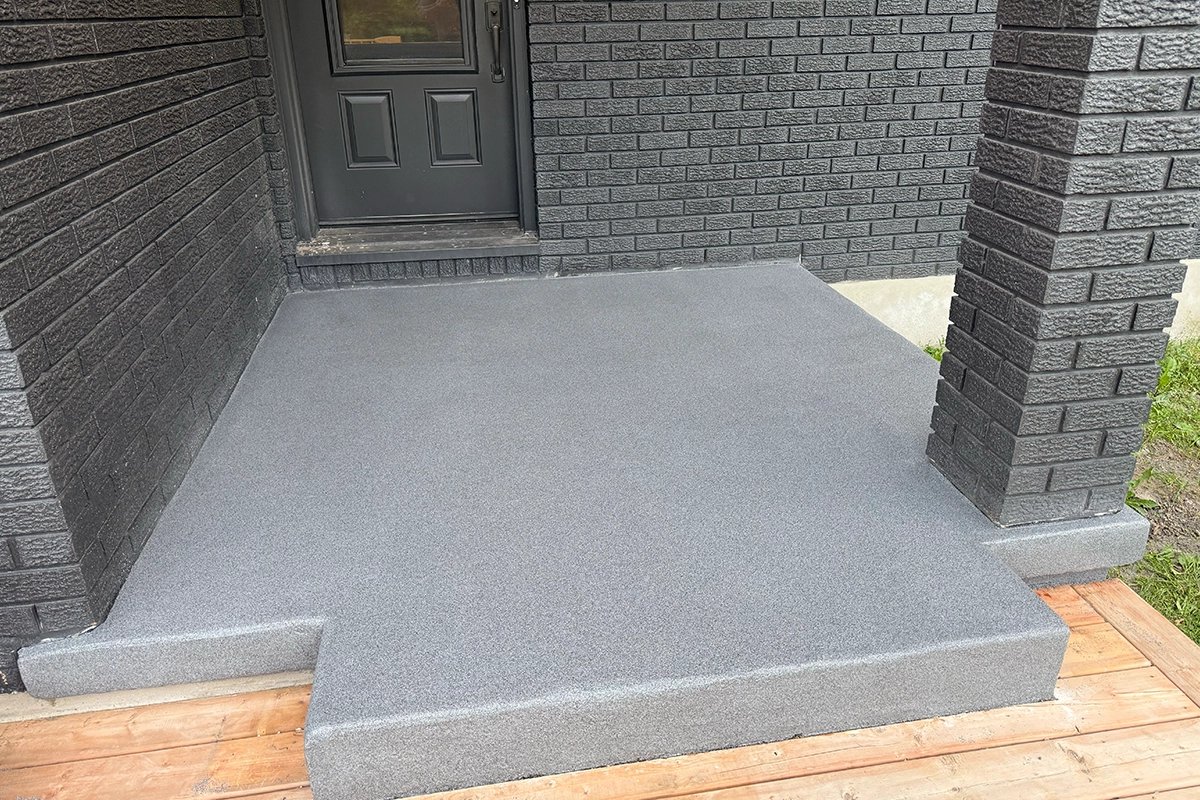 Finished quartz front porch coating in Ottawa
